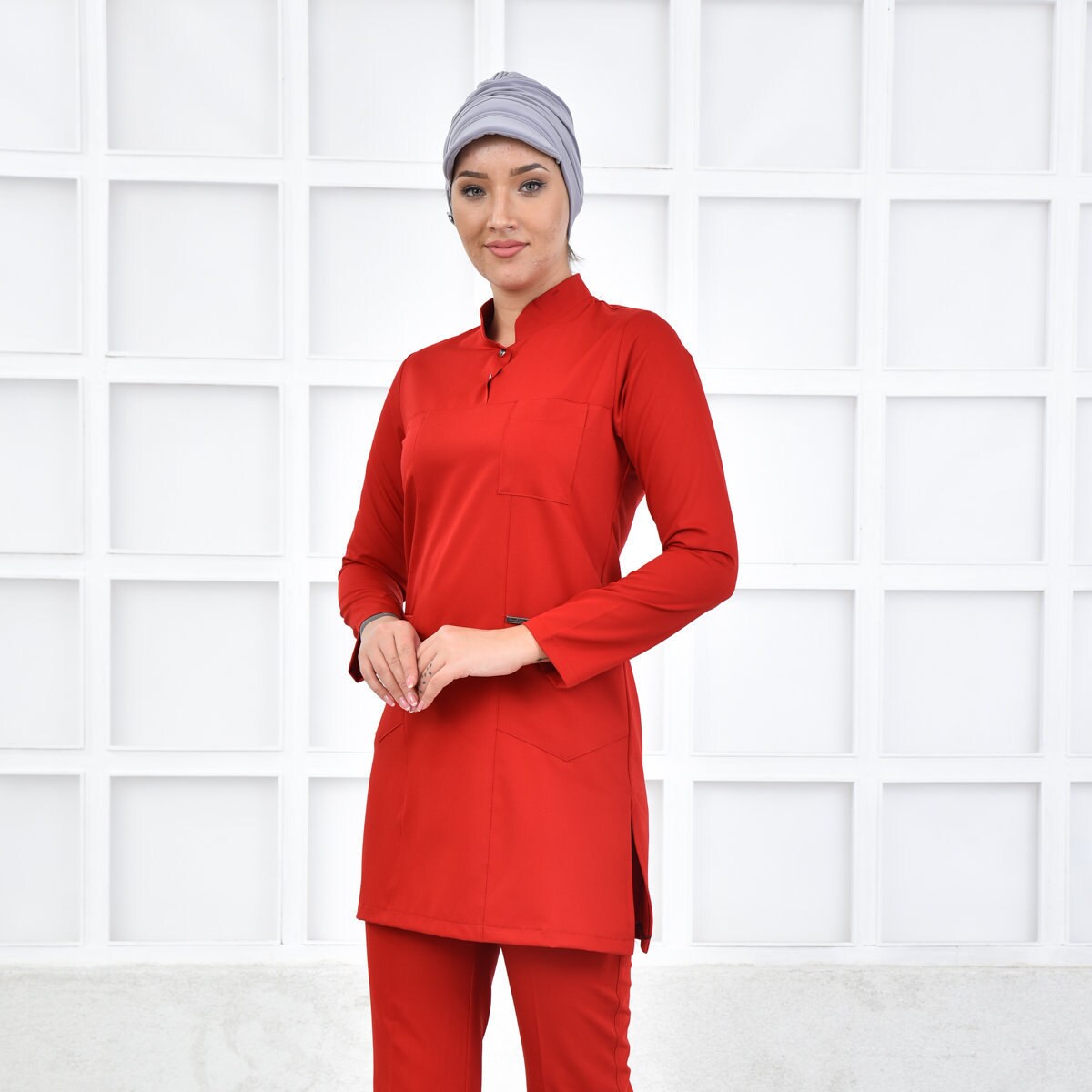 Scrub Top Only Red Medical Dietitian Uniform Scrub Dress Etsy UK