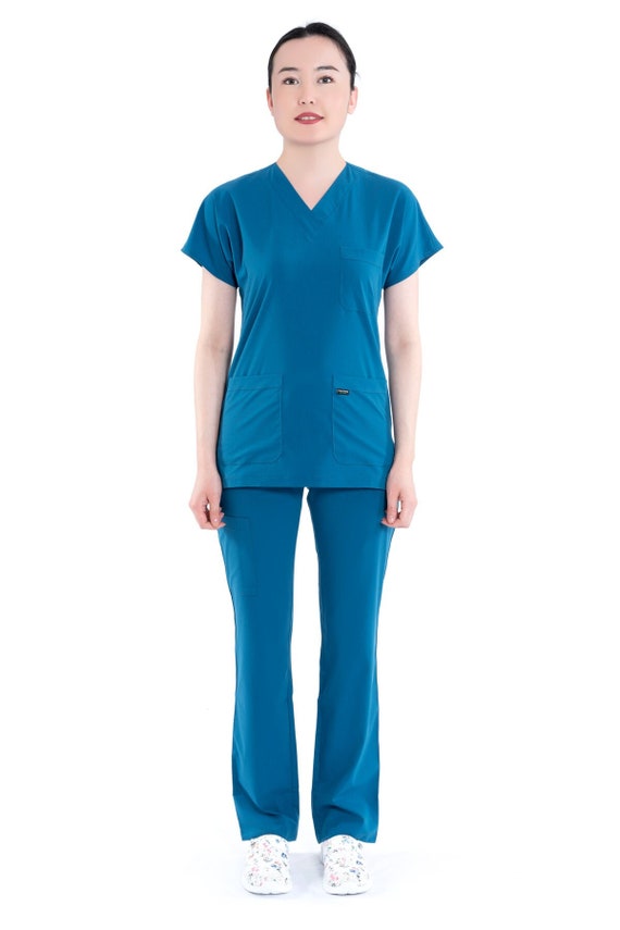 Personalized Blue Scrub Set, Nurse Uniform, Custom Scrub,medical Scrub,spa  Uniform, Doctor Dental Dietitian Scrub Dress, B1215TC -  New Zealand