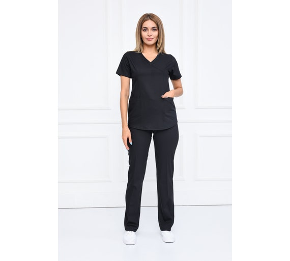 Black scrub dress online