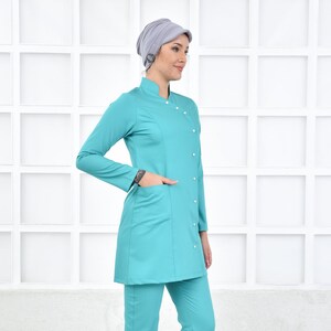 Scrub Top Only, Turquoise Nurse Uniform, Scrub Dress, Nurse Esthetician ...