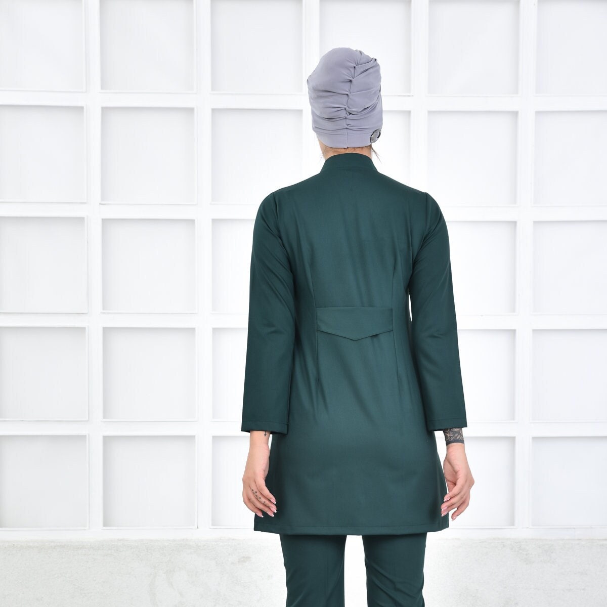 Scrub Top Only, Emerald Green Uniform, Scrub Dress, Nurse Pharmacist Uniform, Women's Hospital Uniform, YHKM1037-TOP