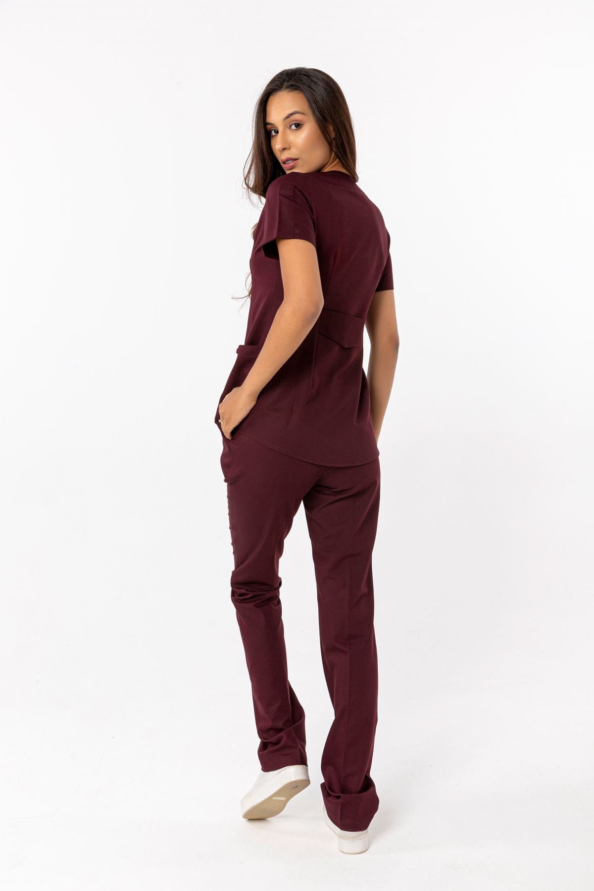 M&M Scrubs Long Sleeve Body Suit (Burgundy, X-Small) : : Clothing,  Shoes & Accessories