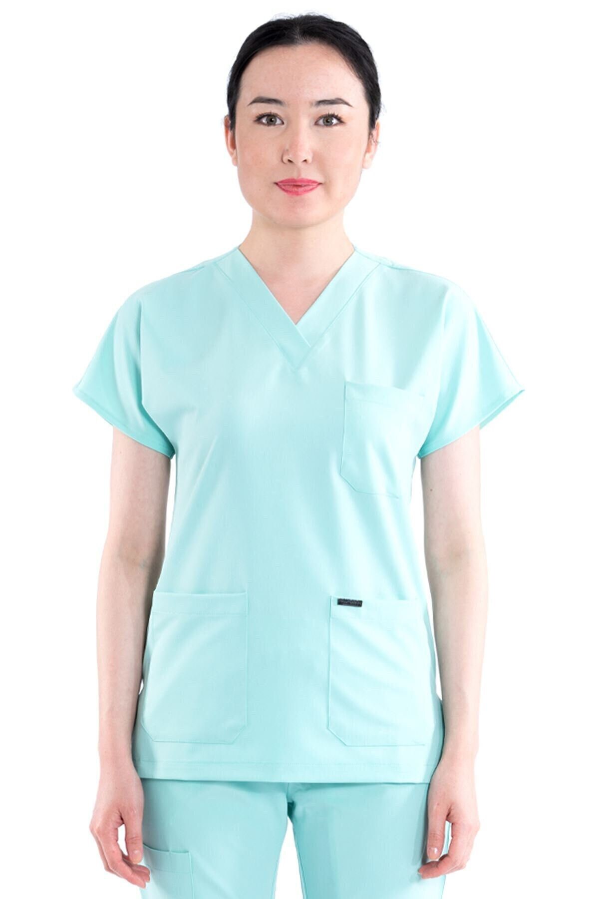 Mint Green Nurse Scrub Top Only, Medical Uniform,Personalized Nurse Dress, Doctor Surgeon Patient Care Uniform,LVN LPN EMT, BU1012LV