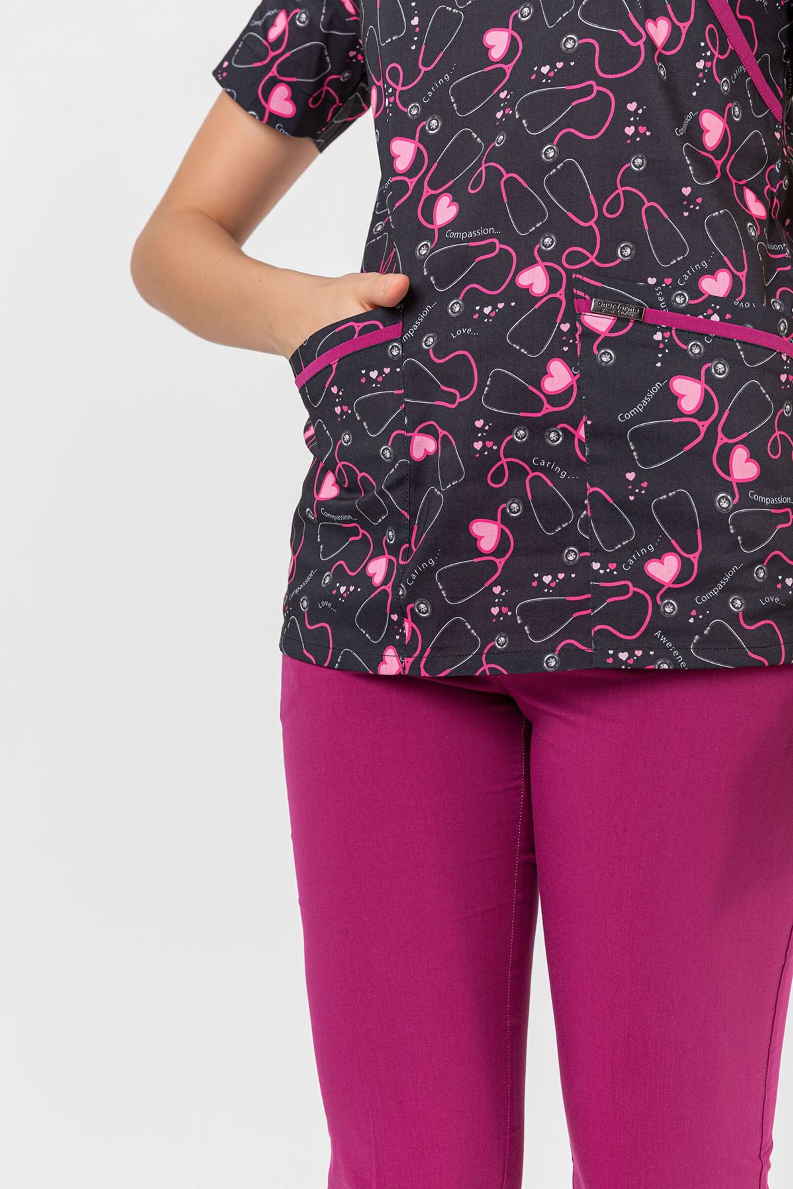 Stethescope Patterned Scrub Set Dental Scrub Nurse Scrub Etsy