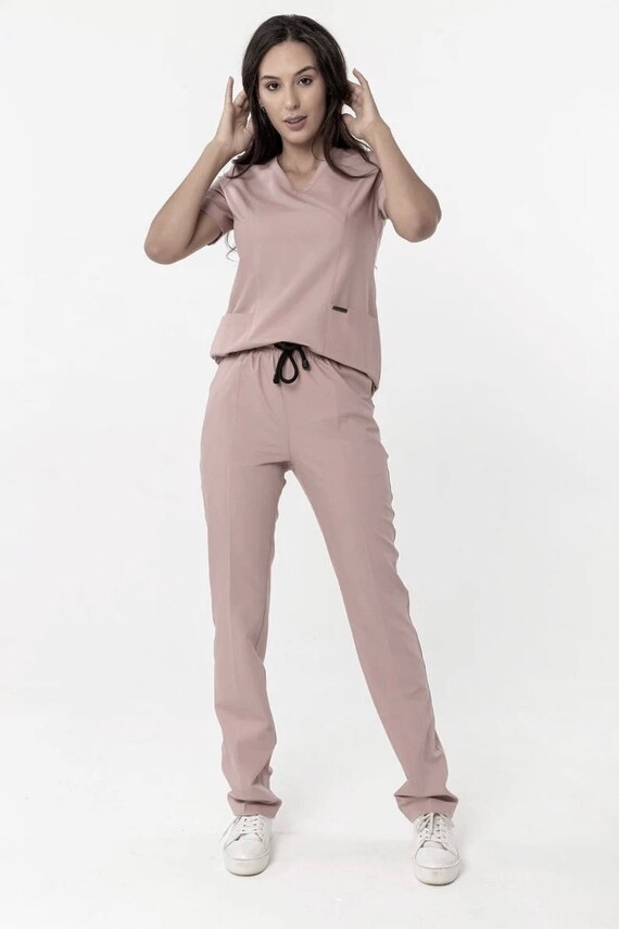 Comfortable Pastel Powder Color Scrub Set Nurse Uniform - Etsy UK