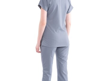 Gray Sheep NURSE まとめ売り Comfortable Cloud Grey Nurse Scrub Set, Nurse Uniform