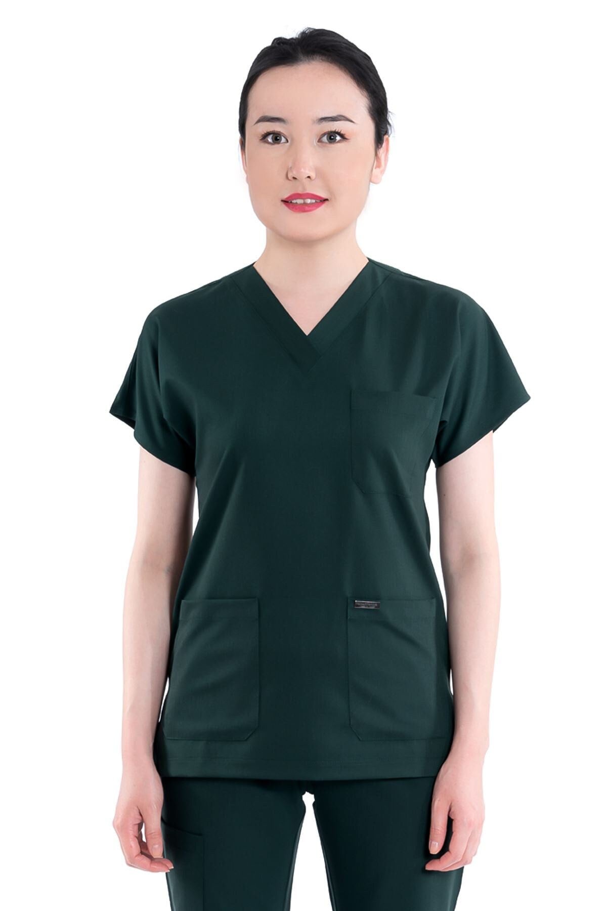 Emerald Green Nurse Scrub Top Only, Medical Uniform,Personalized Nurse Dress, Doctor Surgeon Patient Care Uniform,LVN LPN EMT,BU1019LV