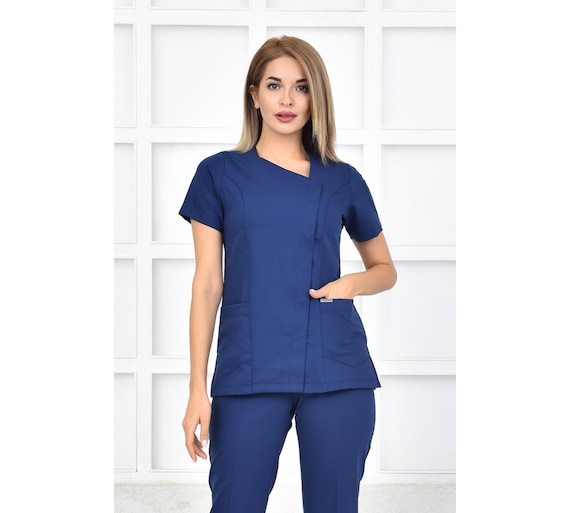 Nurse Scrubs Top Only, Personalized Customizable Embroidered Women's Medical  İndigo Blue Scrubs Top for Nurses, WHT1024-TOP -  Sweden