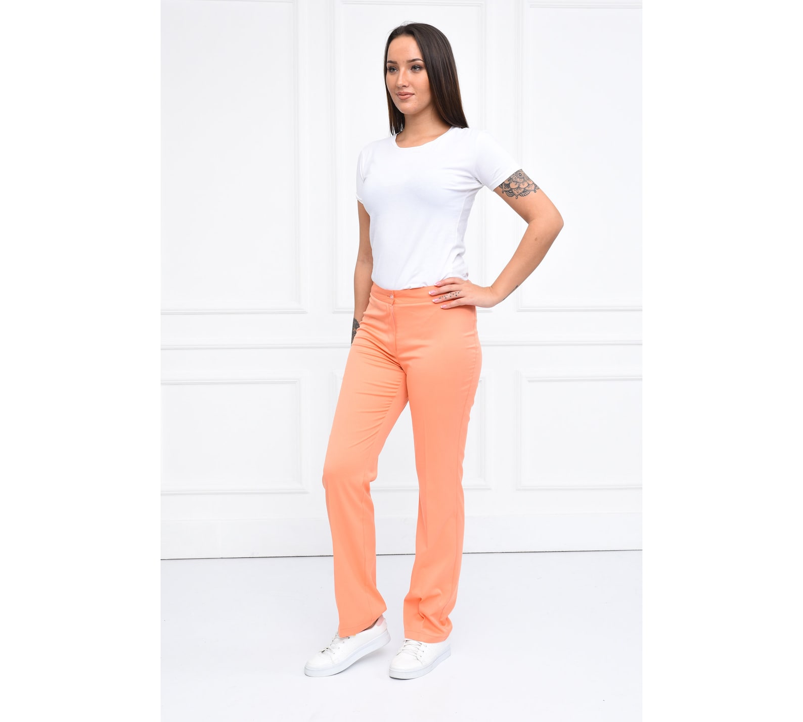 Embroidered Women's Salmon Color Medical Scrub Set with Etsy