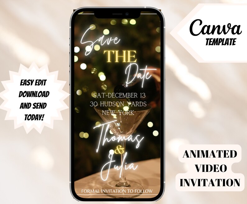 Electronic Save the Date Template, Editable Save the Date Template ...
