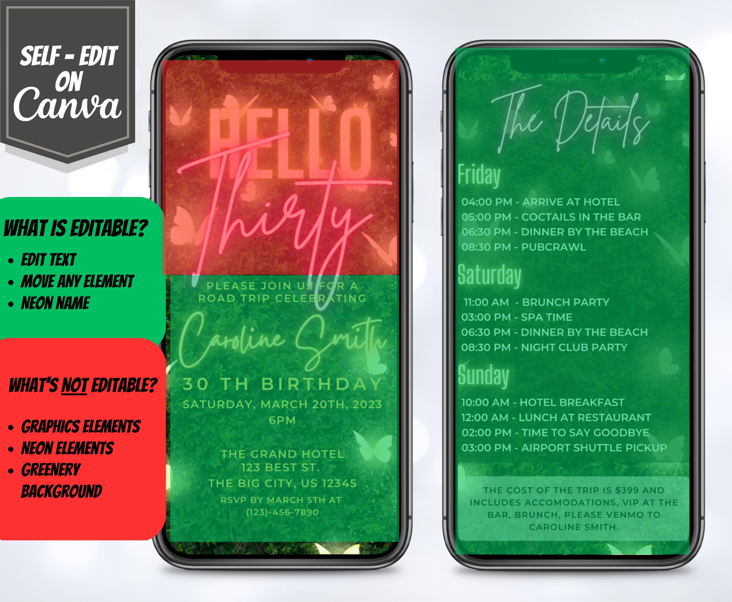 Digital Itinerary Template For 30th Birthday Party Hello Thirty With digital-itinerary-template-for-30th-birthday-party-hello-thirty-with