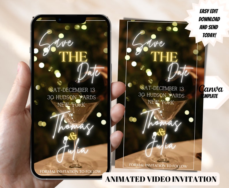 Electronic Save the Date Template, Editable Save the Date Template ...