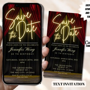 Digital Red and black Birthday Party Invitation, Electronic Birthday Invite, Birthday Dinner, Editable Template, Evite, Instant Download