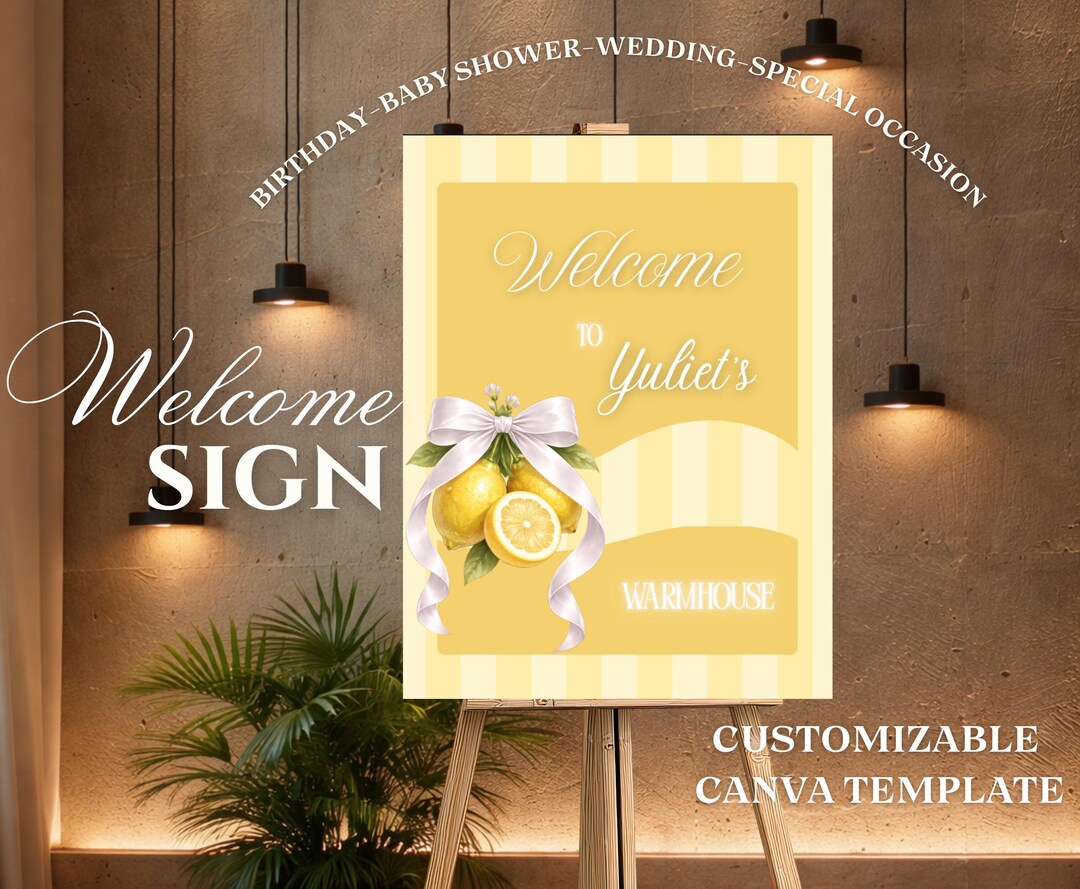 Limoncello Sign Limoncello Welcome Sign Template, Italian Summer Party Decor (editable ...