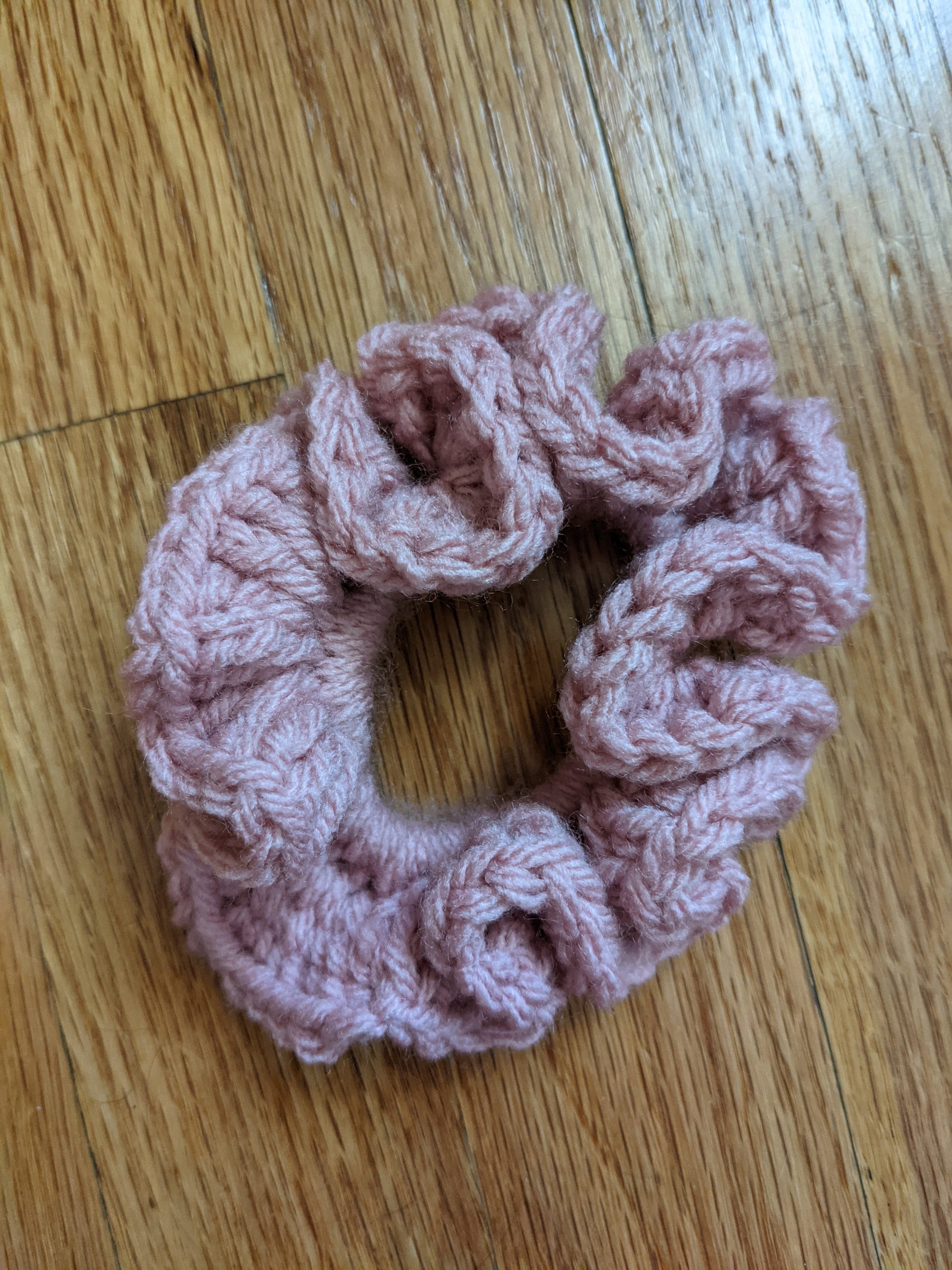 Rosy Pink Crochet Hair Scrunchie - Etsy UK