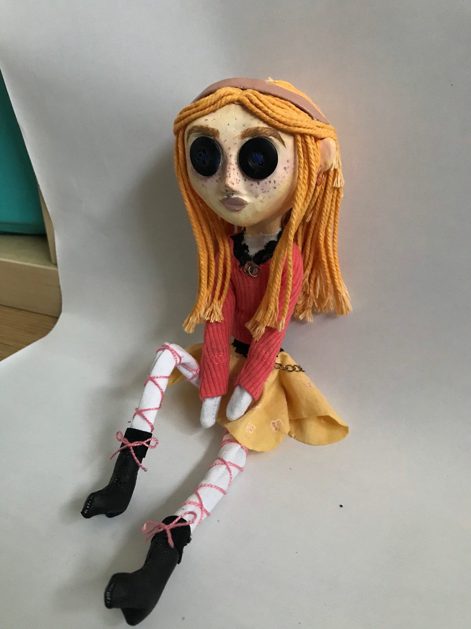 Custom Coraline Doll Handmade Doll Art Doll Textile Wire Etsy