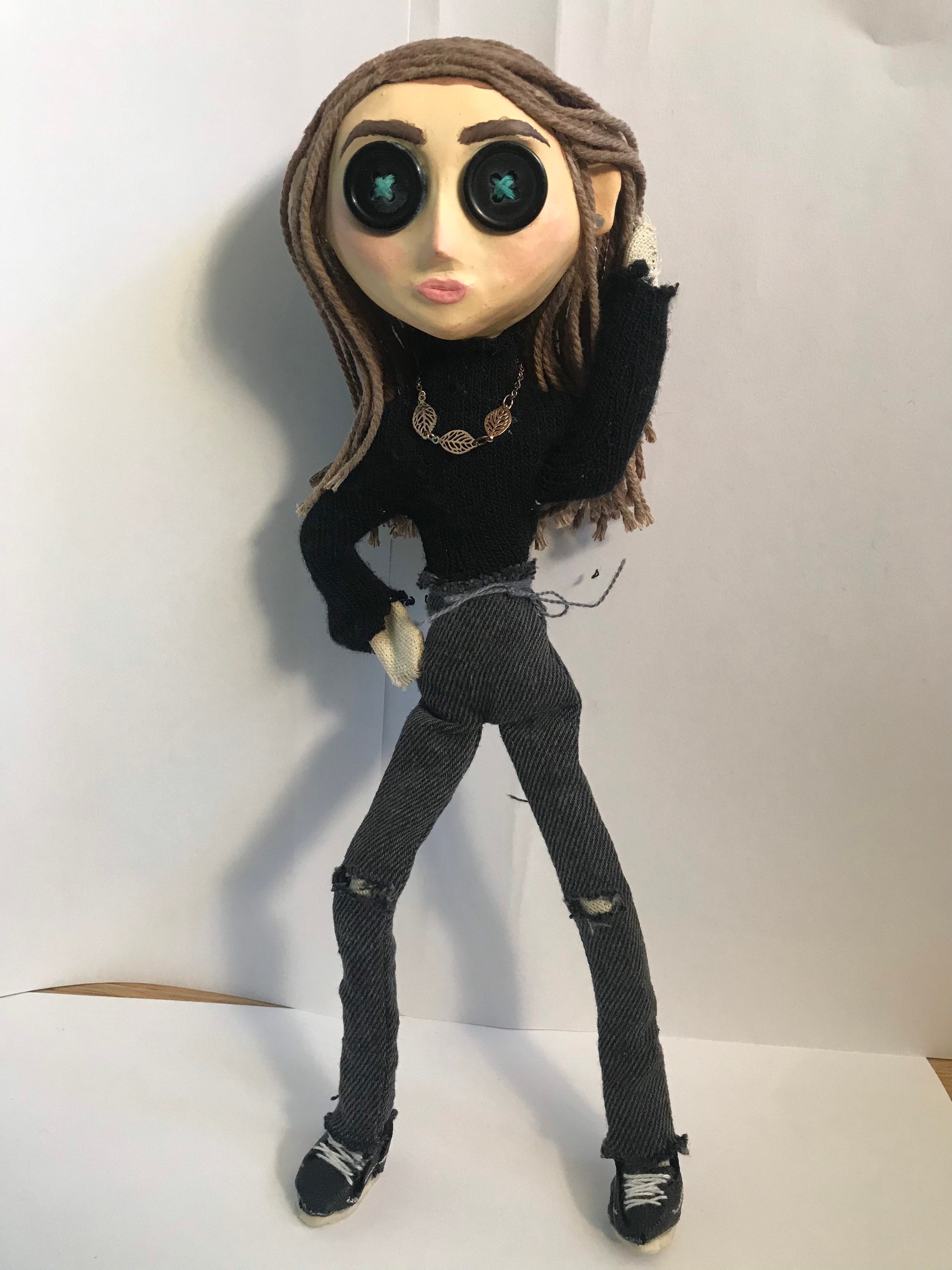 Custom Coraline Doll Handmade Doll Art Doll Textile Wire Etsy