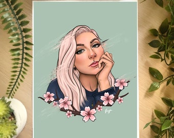 Custom Portrait Print  | A4  Print | Digital Art | Poster