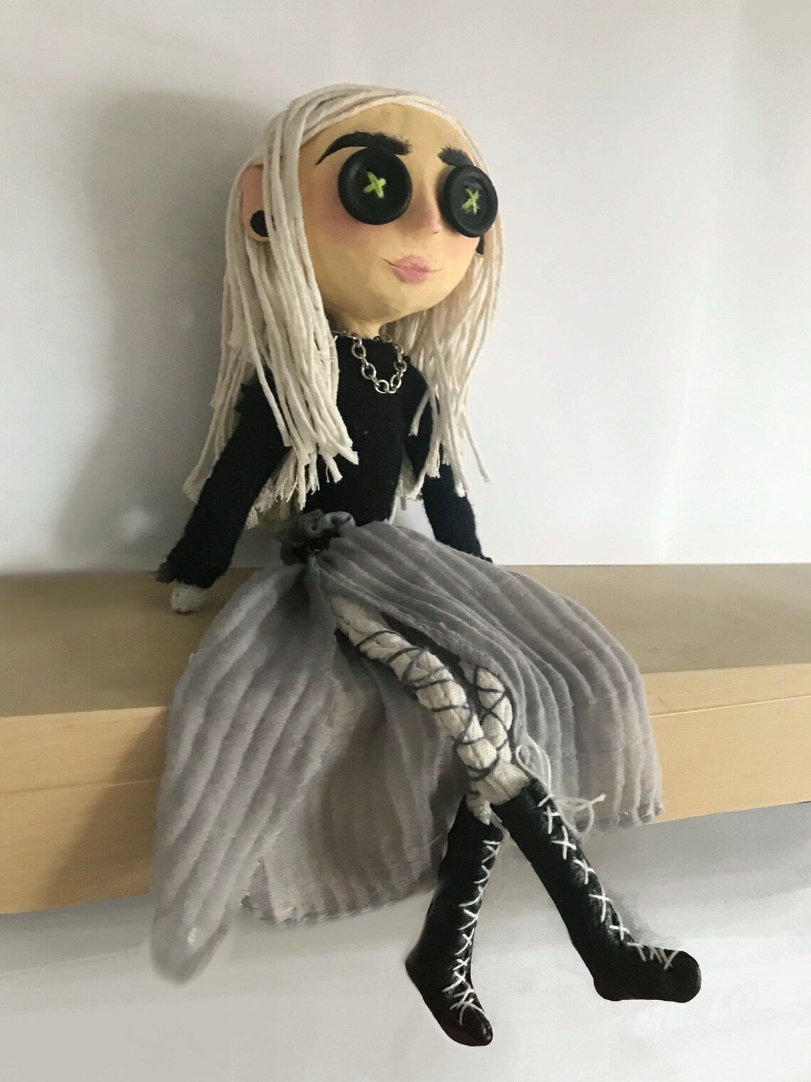 Custom Coraline Doll Handmade Doll Art Doll Textile Wire Etsy
