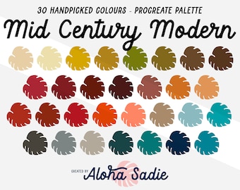 Procreate Colour Palette - Mid Century Modern - iPad Art, Lettering, Calligraphy, Illustration