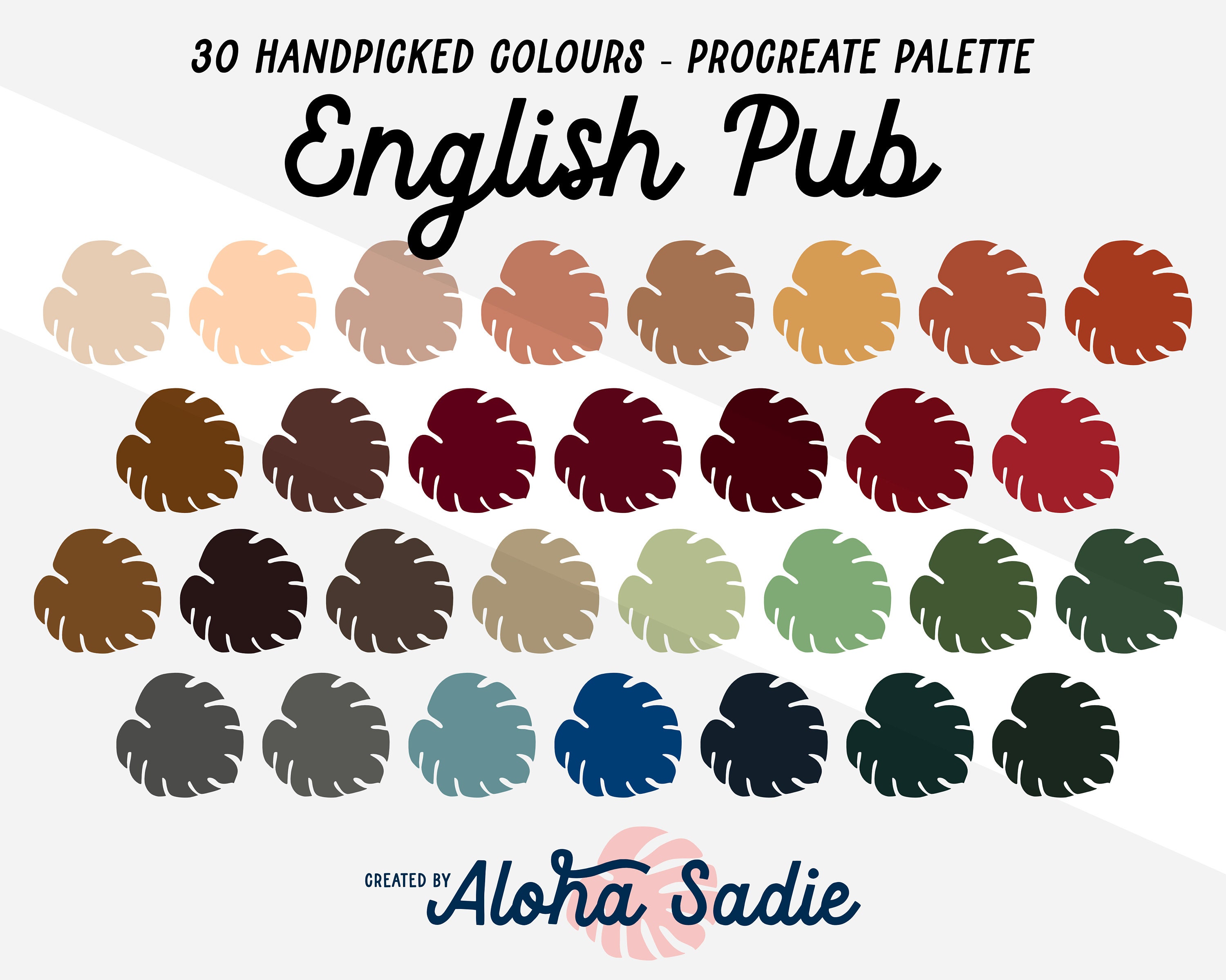 Procreate Colour Palette English Pub iPad Art, Lettering, Calligraphy