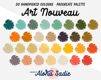 Procreate Colour Palette - Art Nouveau - for iPad Art, Lettering, Calligraphy, Illustration, SVG, Stickers