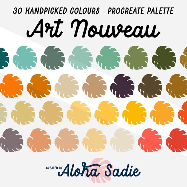 Procreate Colour Palette - Art Nouveau - for iPad Art, Lettering, Calligraphy, Illustration, SVG, Stickers