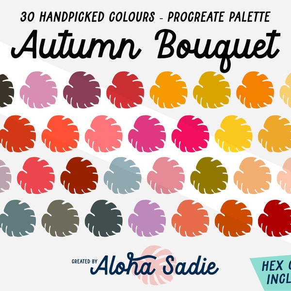 Autumn Bouquet Procreate Colour Palette, Floral Palette, Colour Swatches, Hex Colour