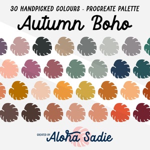 Procreate Colour Palette - Autumn Boho - for iPad Art, Lettering, Calligraphy, Illustration, SVG, Stickers