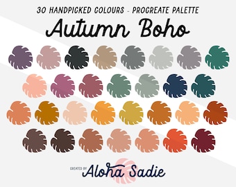 Procreate Farbpalette - Autumn Boho - für iPad Kunst, Schriftzüge, Kalligraphie, Illustration, SVG, Aufkleber