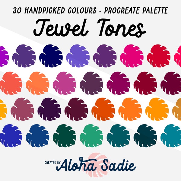 Procreate Colour Palette - Jewel Tones - for iPad Art, Lettering, Calligraphy, Illustration, SVG, Stickers