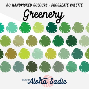 Procreate Colour Palette - Greenery - for iPad Art, Lettering, Calligraphy, Illustration, SVG, Stickers