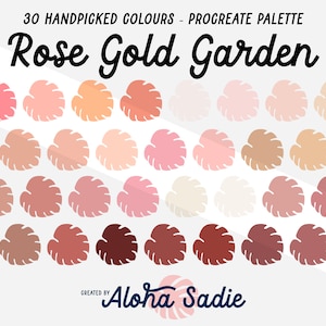 Procreate Colour Palette - Rose Gold Garden - for iPad Art, Lettering, Calligraphy, Illustration, SVG, Stickers