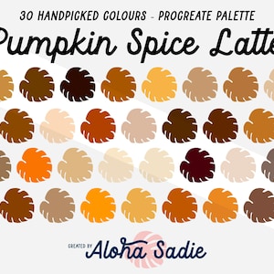 Procreate Colour Palette - Pumpkin Spice Latte - for iPad Art, Lettering, Calligraphy, Illustration, SVG, Stickers