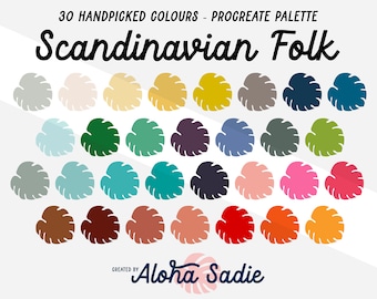 Procreate Colour Palette - Scandinavian Folk - iPad Art, Lettering, Calligraphy, Illustration