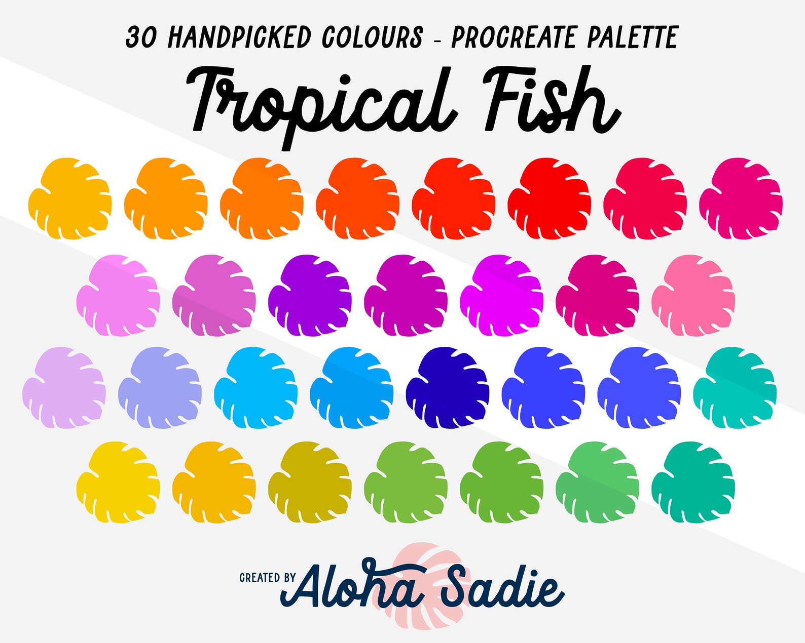 Tropical Fish Color Pattern Procreate Colour Palette - Tropical Fish - iPad Art, Lettering ...