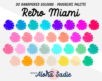 Procreate Colour Palette - Retro Miami - iPad Art, Lettering, Calligraphy, Illustration