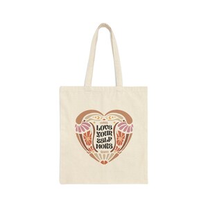 Love Your Self More Boho Retro Cotton Canvas Tote Bag