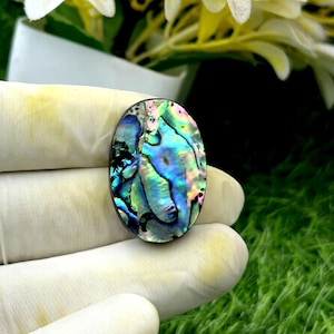 Cabochão de concha de abalone para – Cores naturais deslumbrantes | Perfeito para joias personalizadas Presente de pedras preciosas soltas para mulheres