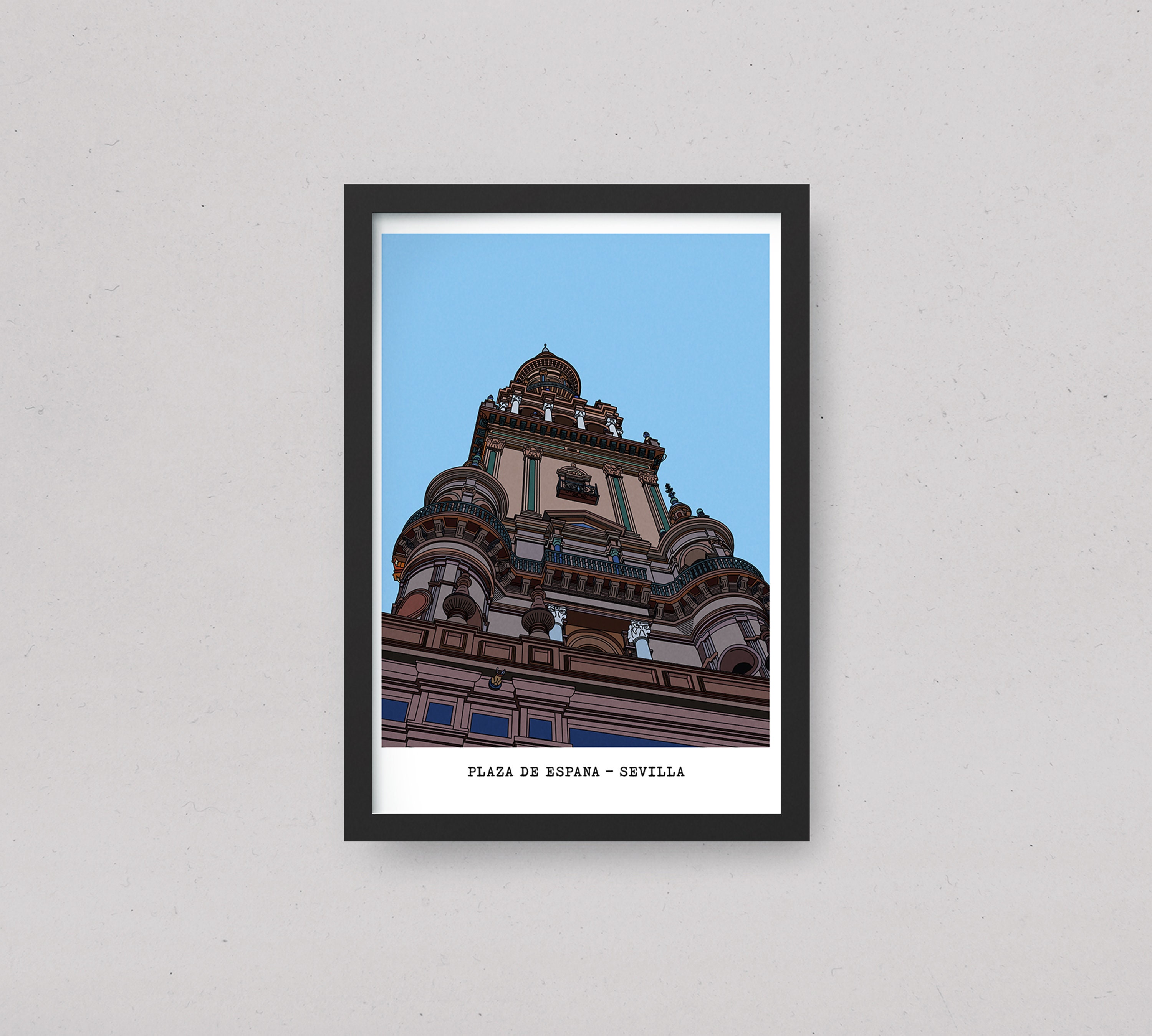 Print Affiche Colorée Ville Pour La Décoration Murale Plaza de Espana Sevilla