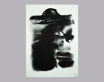 Spreadsheet 126_127 | silkscreen print | poetry poster | charcoal drawing print | 50 × 70 cm