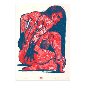 Kashubian woman | silkscreen print | tattoo poster | color print | 70 × 50 cm