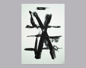 Spreadsheet 20_21 | silkscreen print | poetry poster | charcoal drawing print | 50 × 70 cm