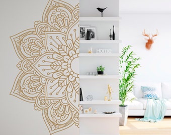 Half Mandala Wall Sticker, Wall Decal, Decor, Wall Art, Meditation, Yoga, Contemplation, Picture 002