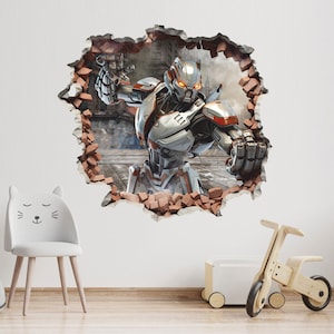 Transformer Wall Sticker, Machine Wall Decal, Peel and Stick, Robot Wall Tattoo, Decor, Wall Art 002