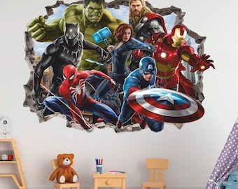 Superheroes Wall Sticker, Wall Decal, Peel and Stick, Wall Tattoo, Decor, Wall Art 03