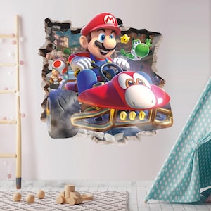 Video Game Character Wall Sticker, Wall Decal, Peel and Stick, Wall Tattoo, Kart, Decor, Wall Art 02