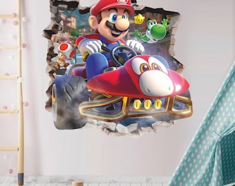 Video Game Character Wall Sticker, Wall Decal, Peel and Stick, Wall Tattoo, Kart, Decor, Wall Art 02