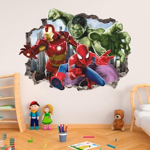 Superheroes Wall Sticker, Wall Decal, Peel and Stick, Wall Tattoo, Decor, Wall Art 03