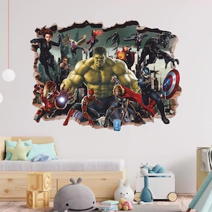 Superheroes Wall Sticker, Wall Decal, Peel and Stick, Wall Tattoo, Decor, Wall Art 02
